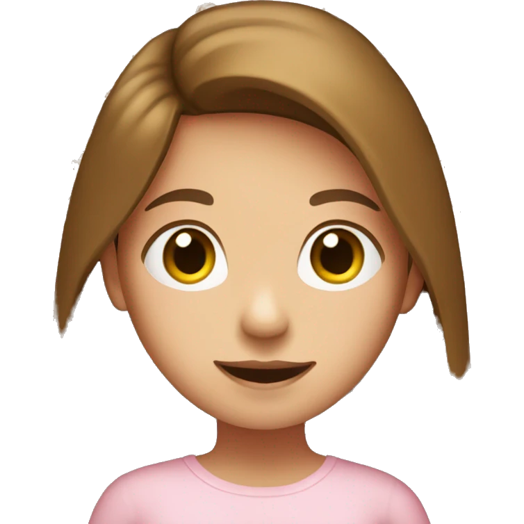A girl with long brown hair wearing a light pink top emoji