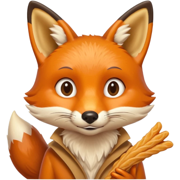 Un zorrito viendo con hambre un churro emoji