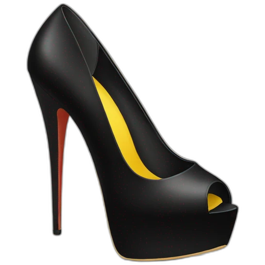 Black Peep-toes high heels platform emoji