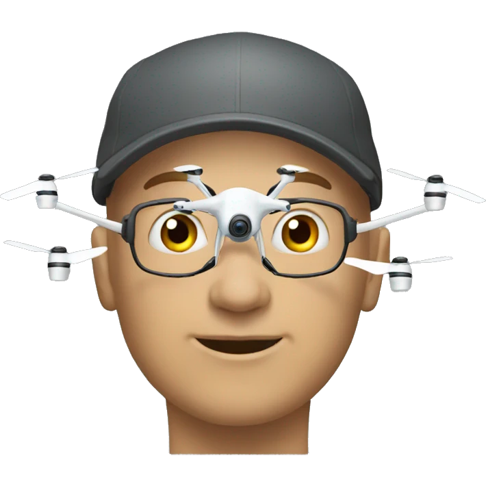 a bald man flying a drone emoji