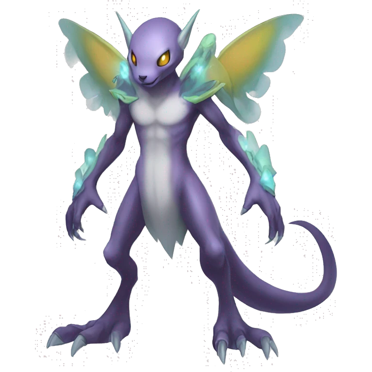 cute cool edgy ethereal magical alien Digimon-Fakemon-animal full body emoji