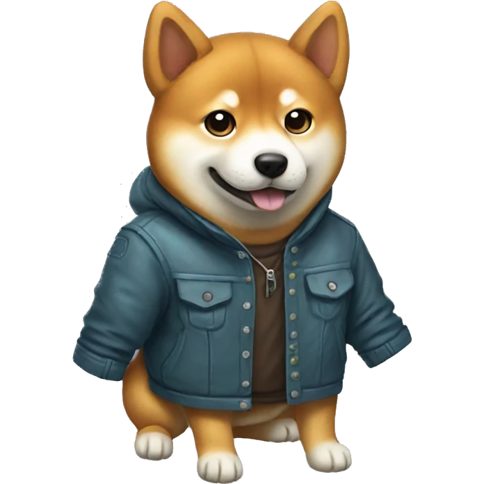 Shiba wearing a jacket emoji