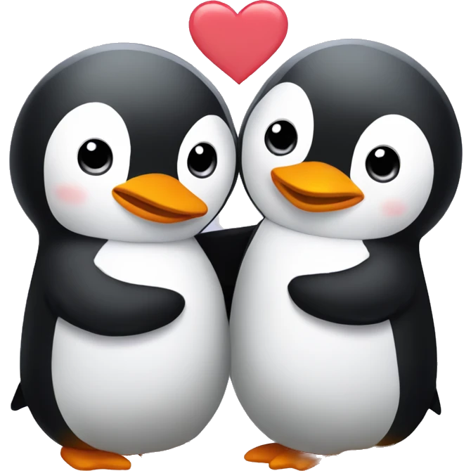 Cute Penguins in love emoji