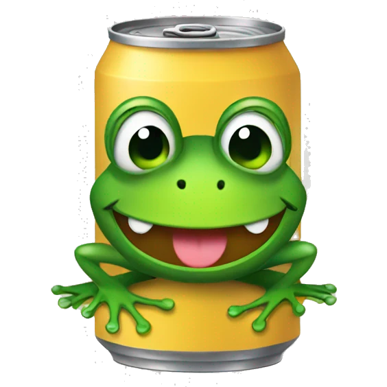 Can wearing frog emoji