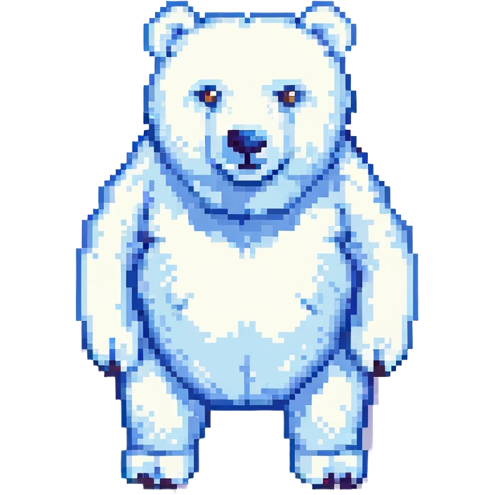 polar bear, blocky, white fur, small size emoji