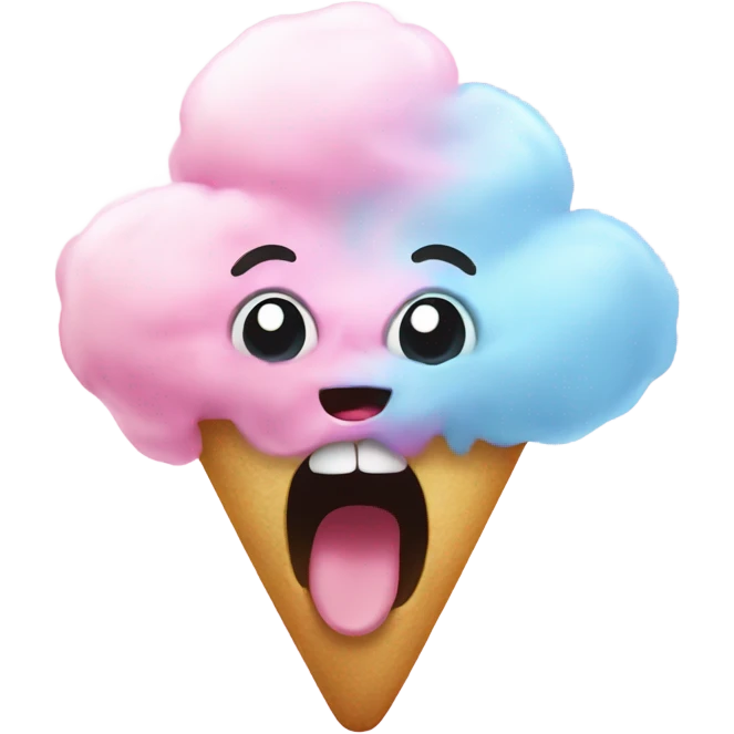 Cotton candy screaming emoji