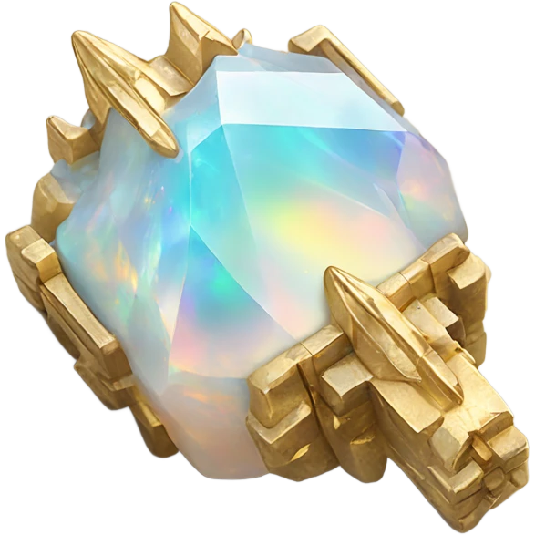 opal crystal gemstone castle gold accent emoji