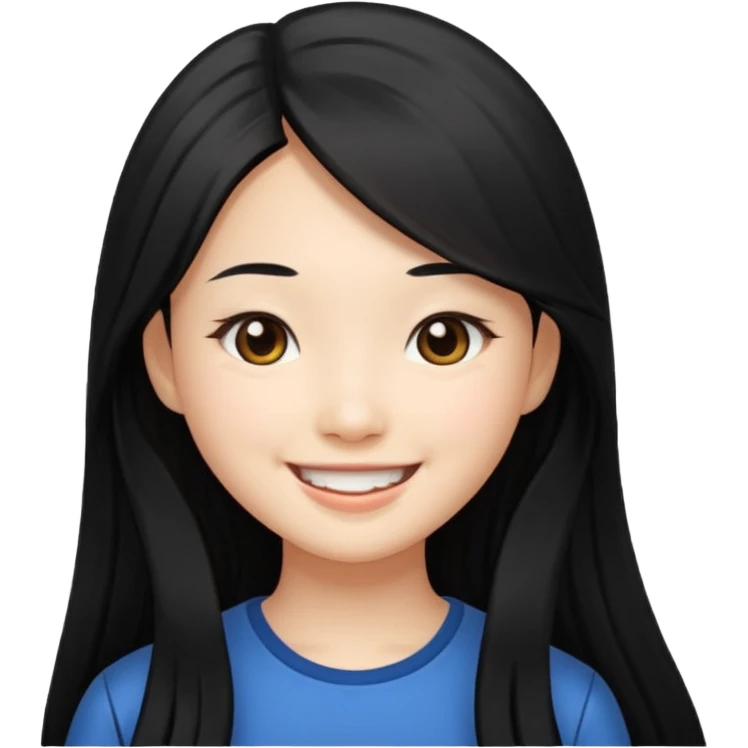 long hair, Asian girl  emoji