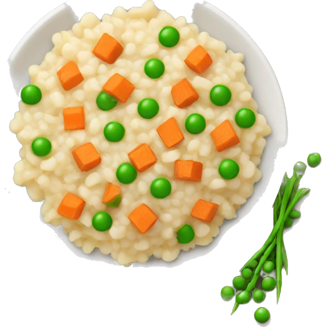 risotto with peas and carrot cubes emoji