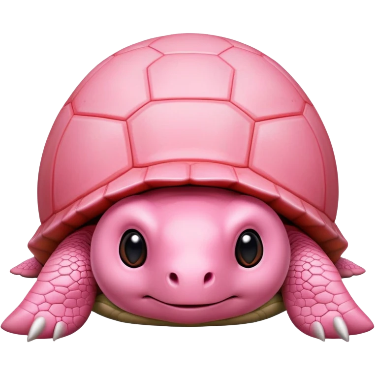 light pink turtle with a much bigger head in chibi style, red shell, cute, adorable, looks like a stuffed animal with no details in skin emoji