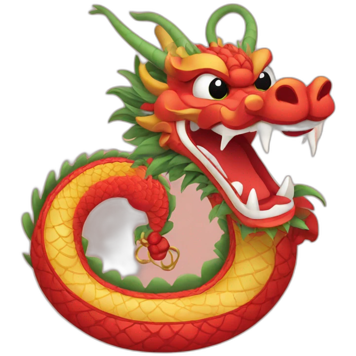 Chinese dragon with Chinese New Year wish  emoji