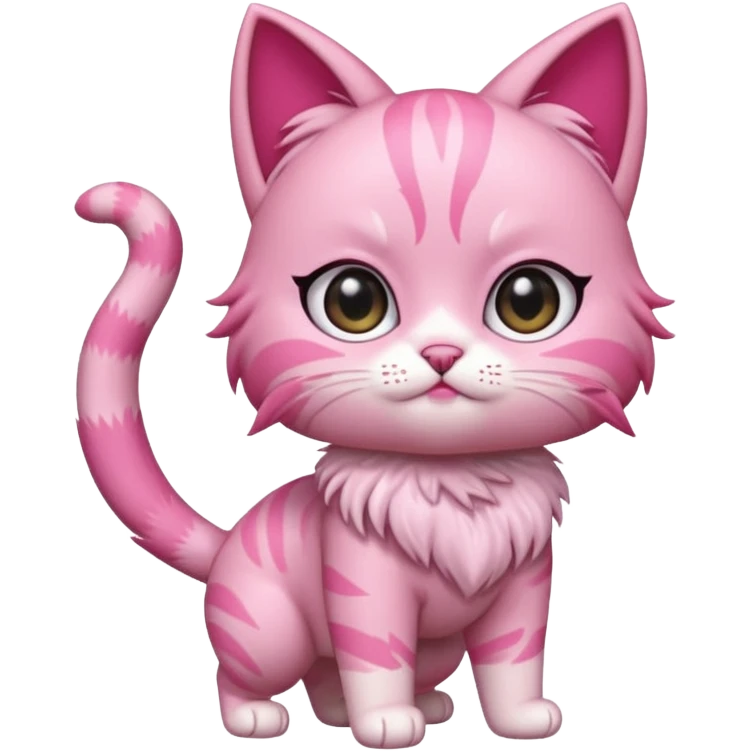 chibi anime pink cat twerking emoji