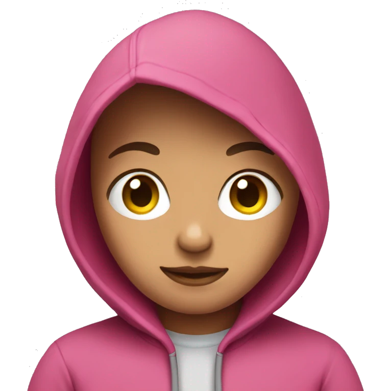 pink skin with hoodie emoji