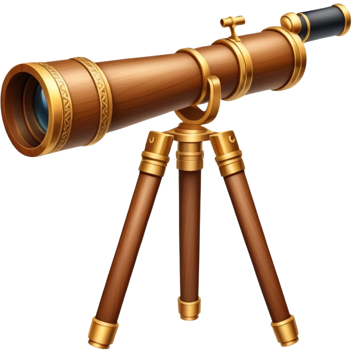 Magical wooden telescope with carvings emoji