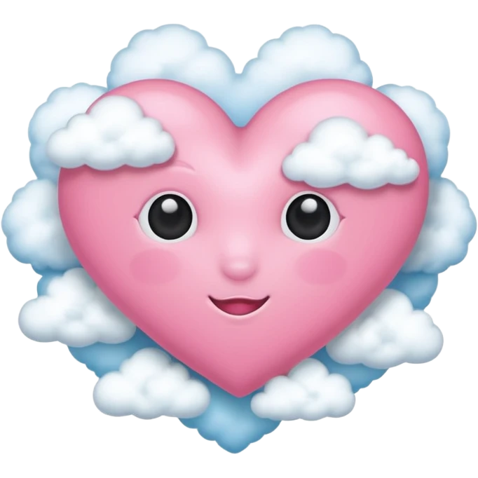 pink heart with clouds emoji