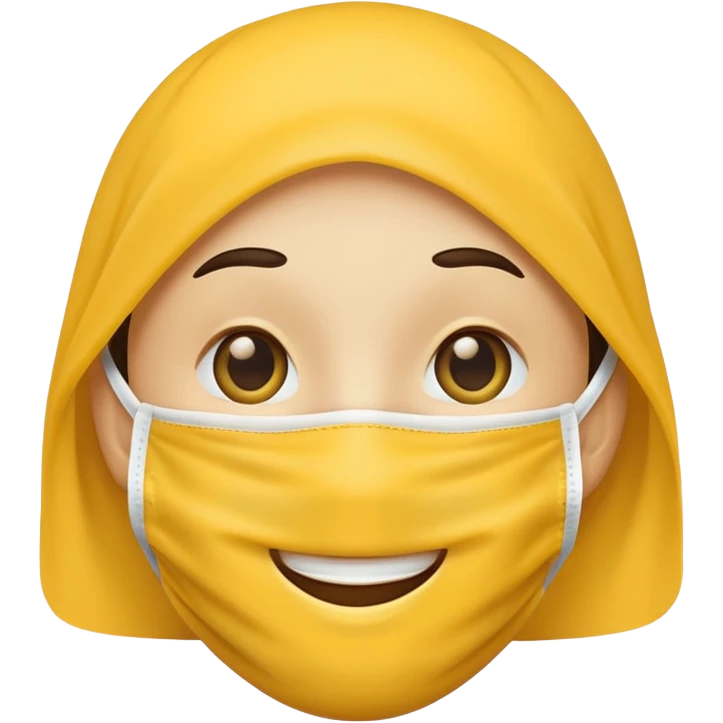 Face covering smiling yellow circle emoji