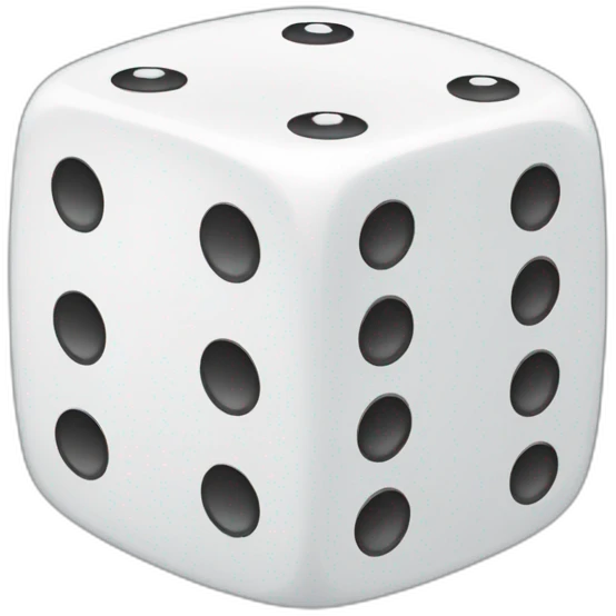 white dice with equal dots emoji
