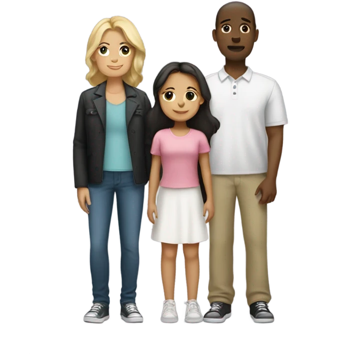 Black man, white daughter, Mexican wife  emoji