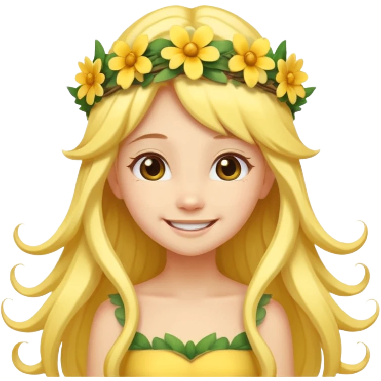 Cute Yellow skin fairy girl emoji