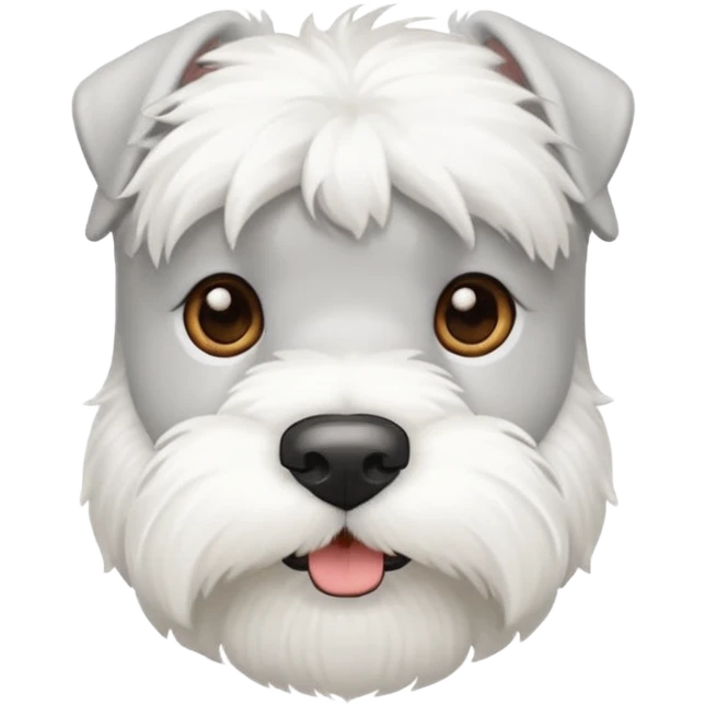 white schnauzer dog, head only, iOS emoji style emoji