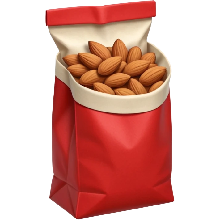 roasted almonds in red and white paperbag emoji