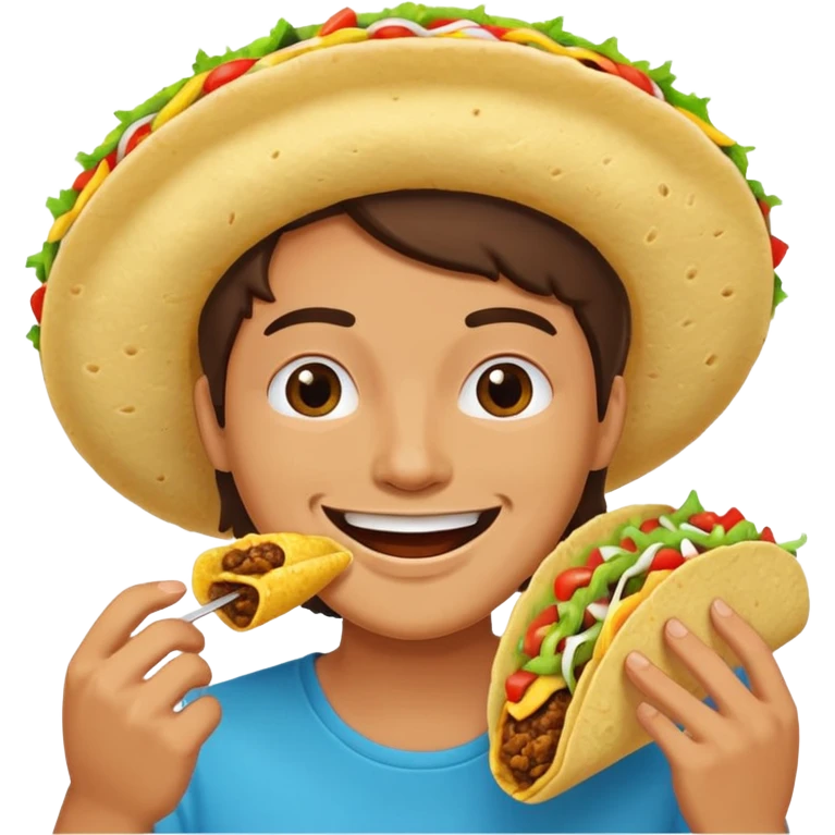 Mexican eating taco emoji