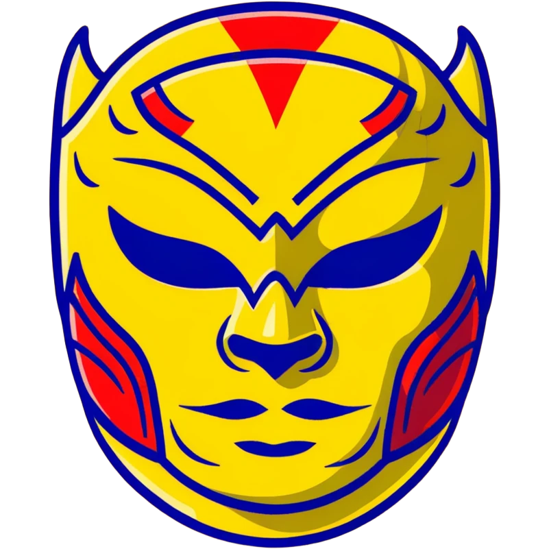 A vibrant purple and blue luchador mask with decorative patterns emoji