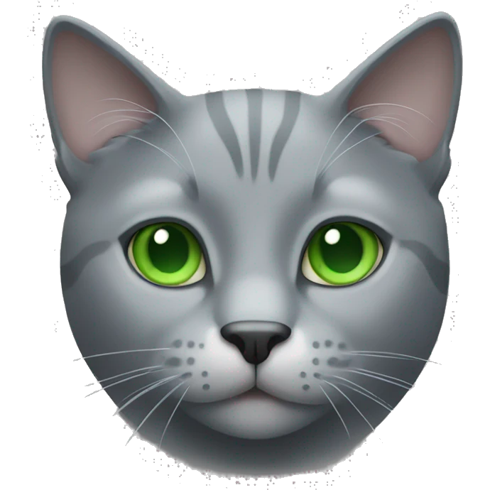 Gray cat with green eyes  emoji
