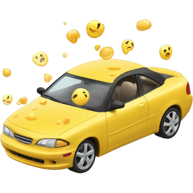 Car spitting out salt emoji