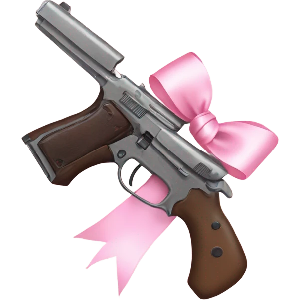 gun with light pink bow ribbon  emoji