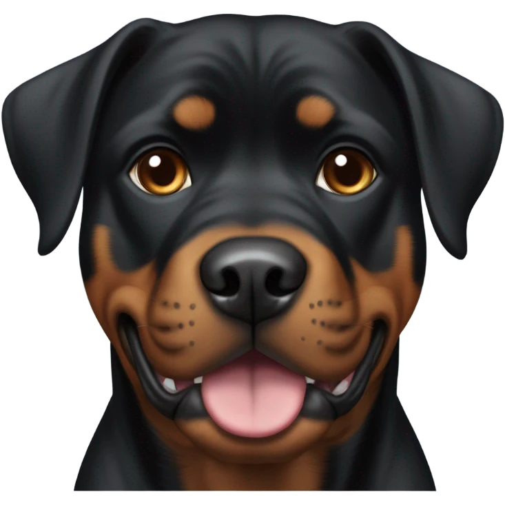 Black Rottweiler pitbull mix with small brown eyebrows emoji