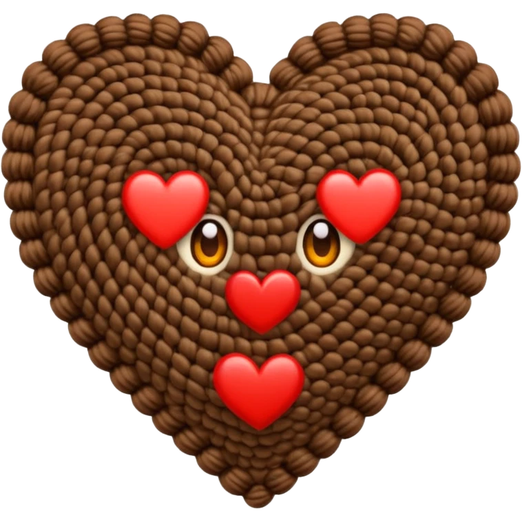 Croshet brown heart emoji