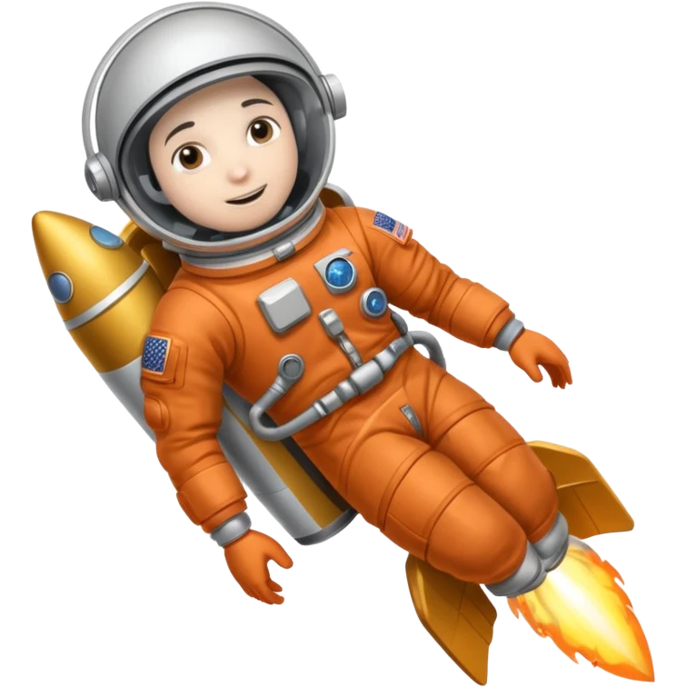 astronaut straddling a rocket taking off into space emoji