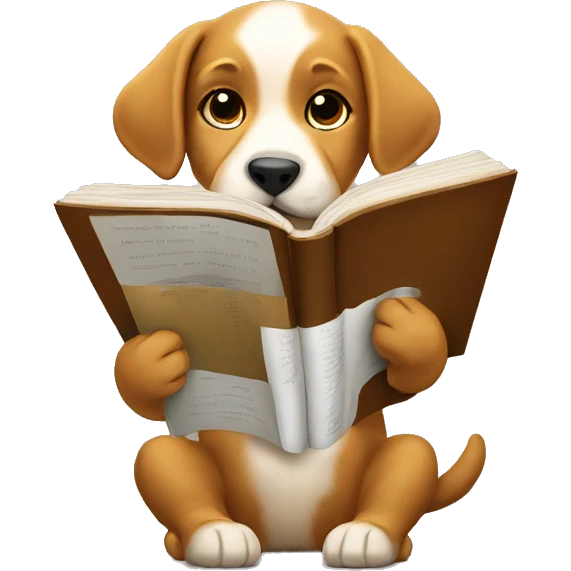 reading puppy emoji