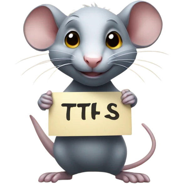 A rat holds a sign with the inscription "ТЫ" emoji