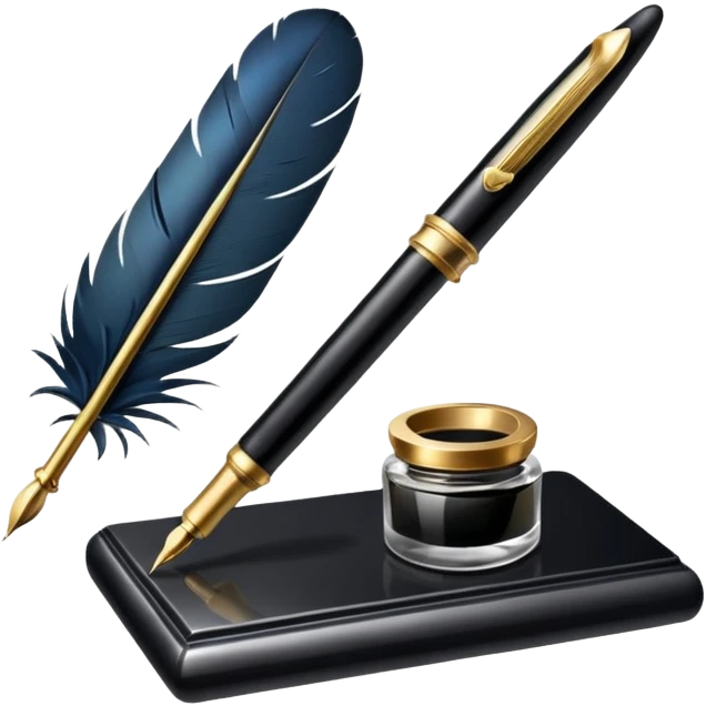 Pen and inkwell emoji
