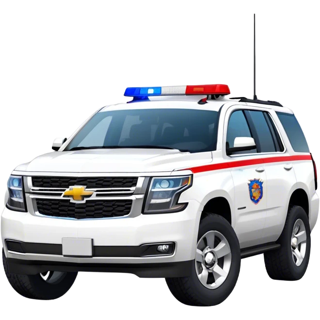 Emergency Response SUV - Chevrolet Tahoe (Model Year: 2021) (Iconic colour: White with red/blue sirens) emoji