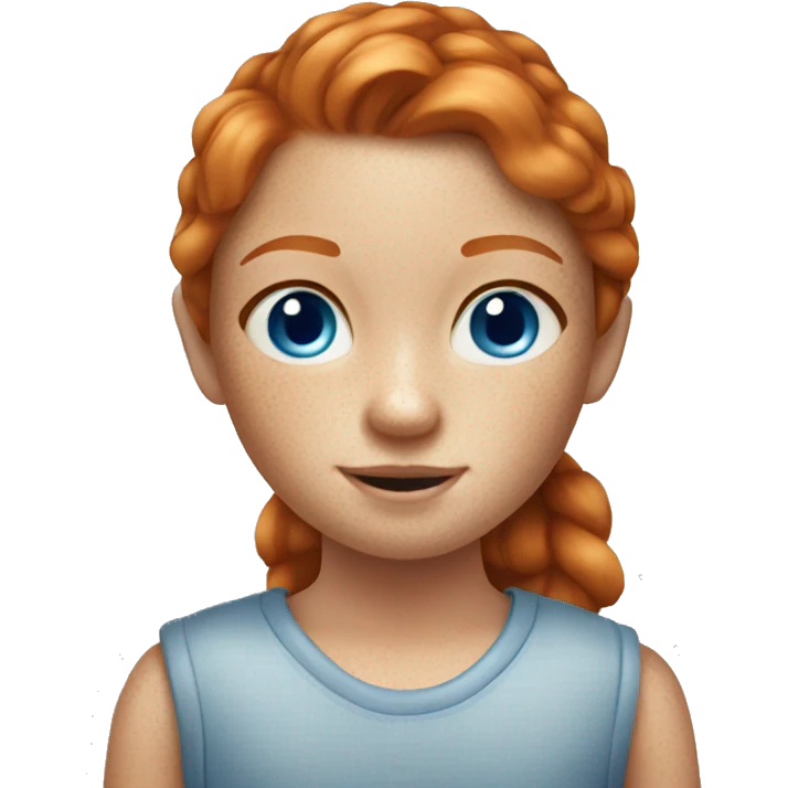 a ginger girl with blue eyes and freckles  emoji