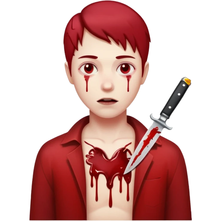 Ölü adam yaşıyor korkunç göğüsünde bıçak saplı emoji