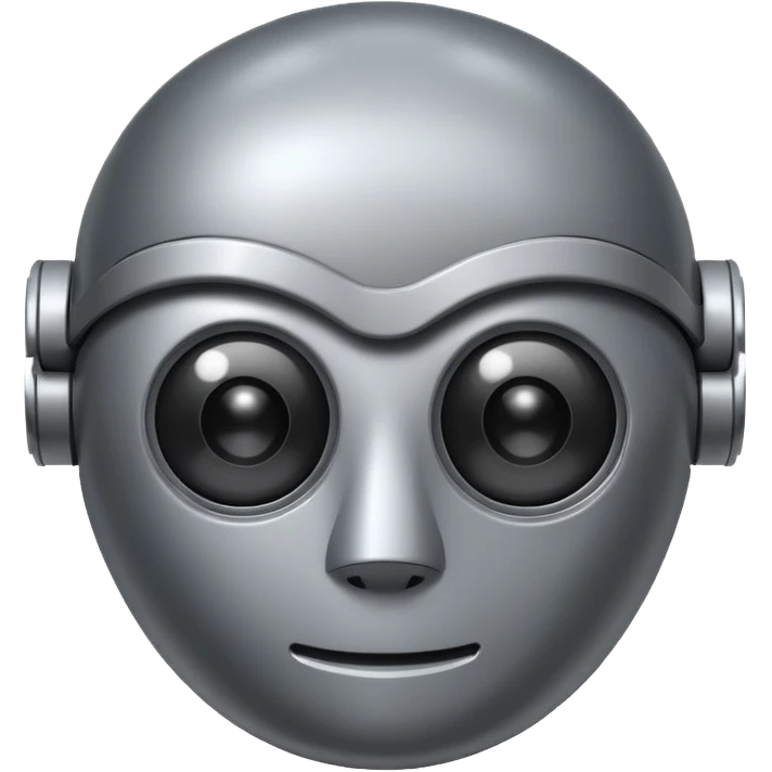 round  robot,one-eye, half body. emoji