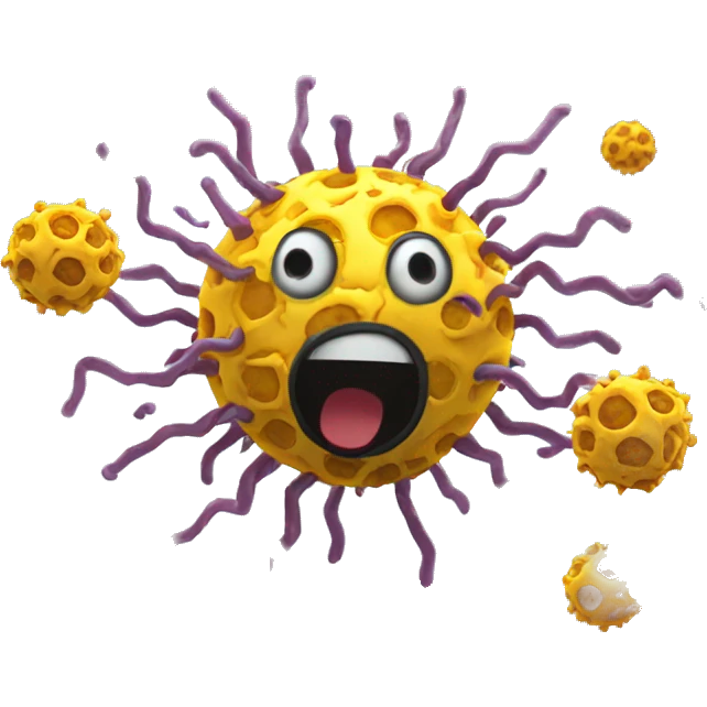 Virus parts floating in the air emoji