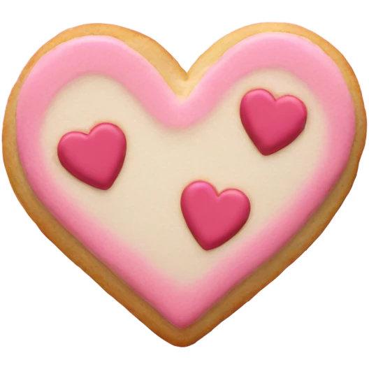 Pink heart sugar cookie emoji