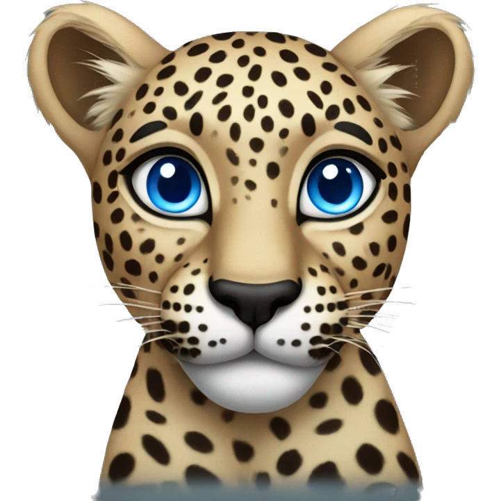 leopard with blue eyes  emoji