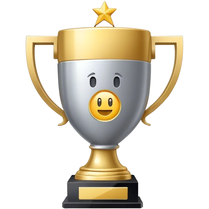 a trophy in a mobile phone emoji