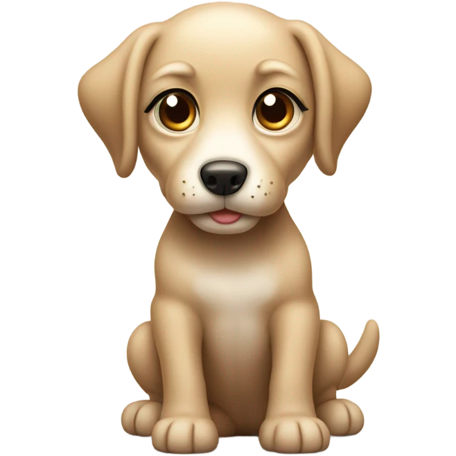 a curly beige puppy emoji