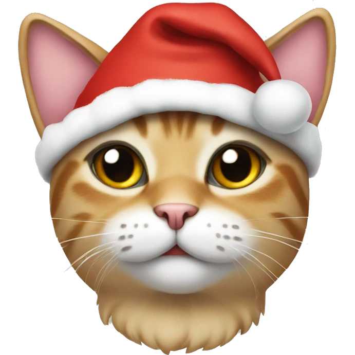 cat with a christmas hat emoji