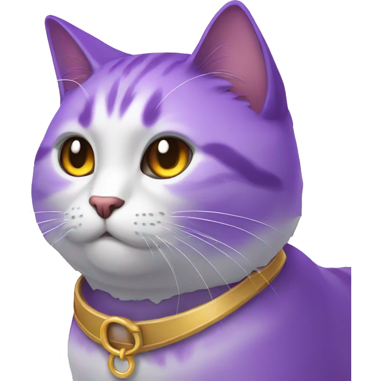 gato morado gigante con collar de luna emoji