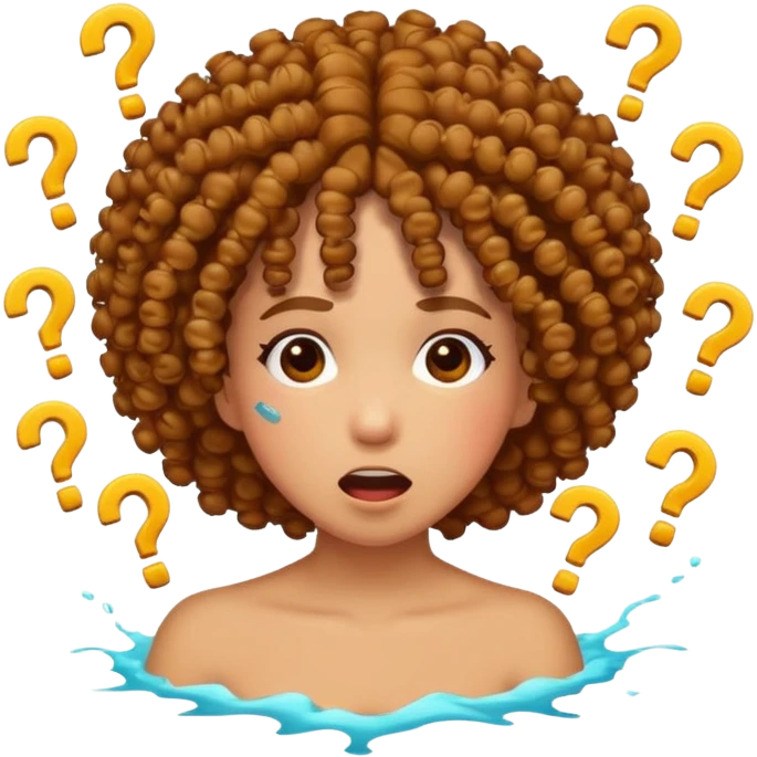 kinky curly hair breaking off with exclamation marks emoji