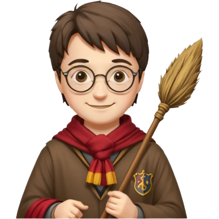 Harry potter flying on a broomstick emoji