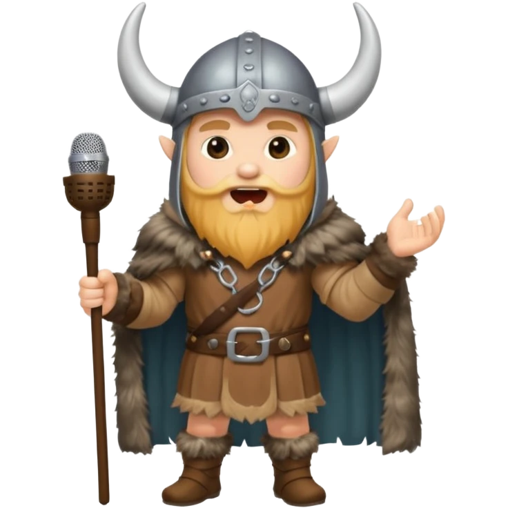 viking singing with micro, full body emoji
